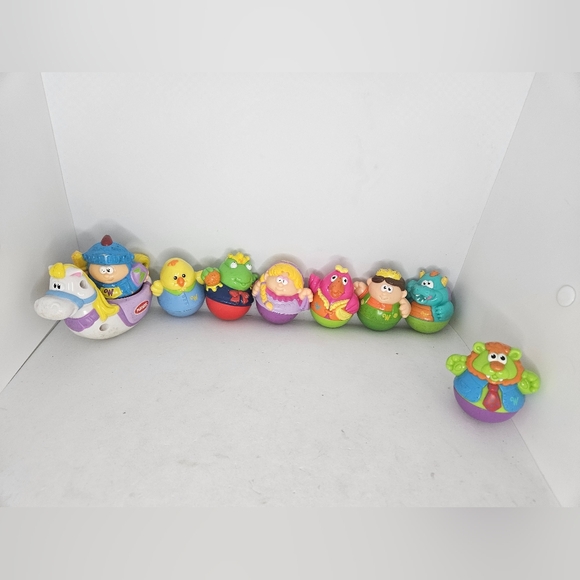 Lot Of 9 Weeble Wobble Toys ( 8 Figures & 1 Extra Unicorn) Used Condition.  - Picture 1 of 12